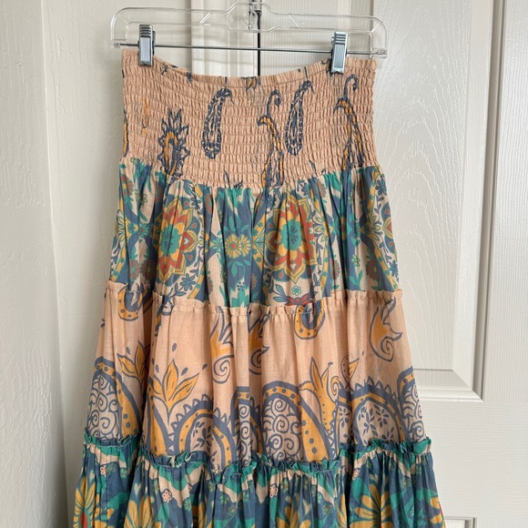 Free People Canyon Rose Tiered Maxi Skirt - Boho Paisley Floral - Size M - Picture 3 of 10